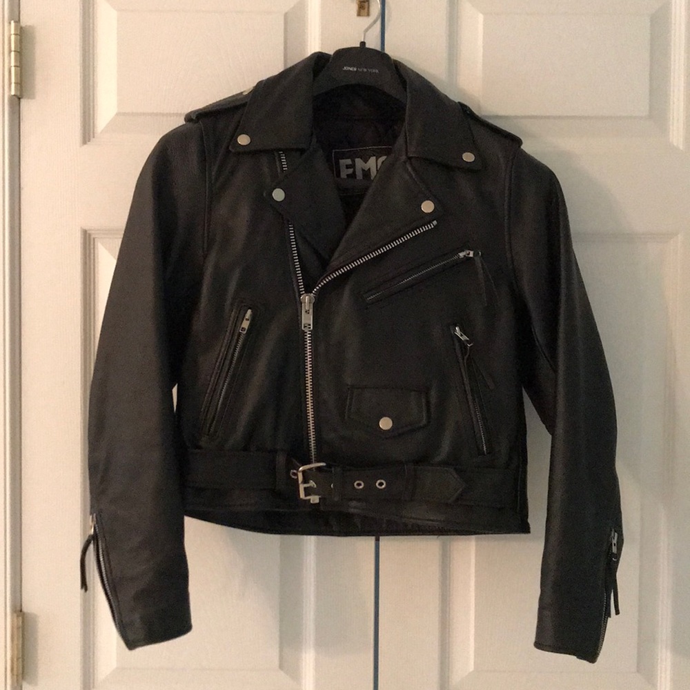 Black leather jacket